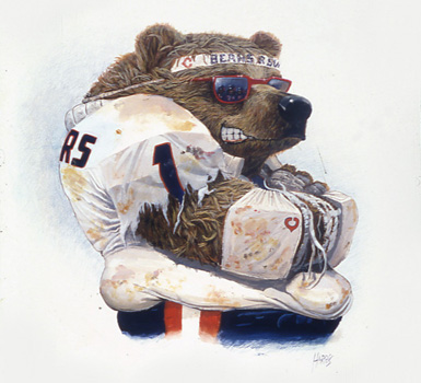 ‘Chicago Bear’ illustration by Jim Harris. A rare glimpse into one of the moods endured by a children’s book illustrator in the process of creating a new picture book.